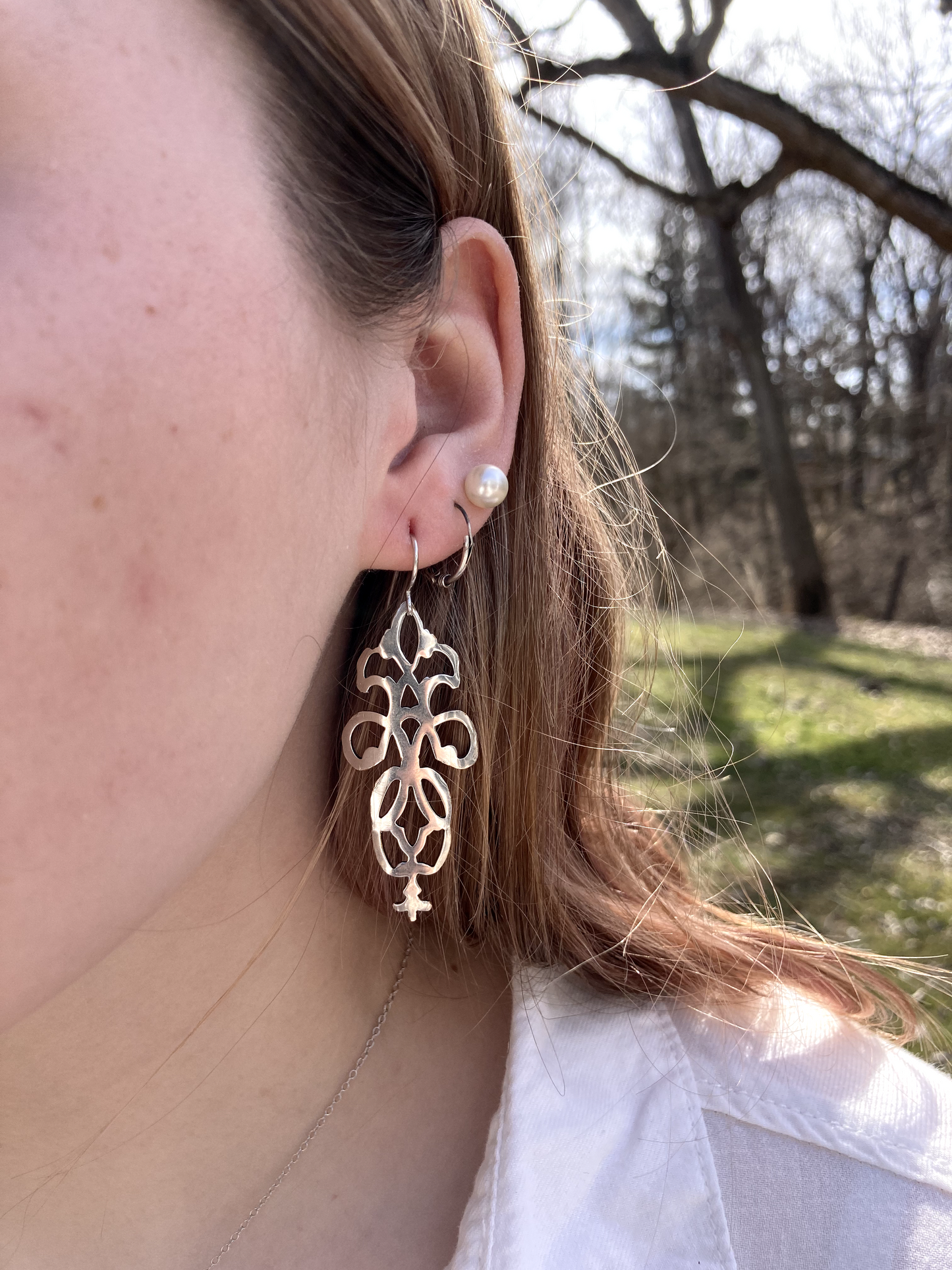 Earrings from a Vintage Candy Dish