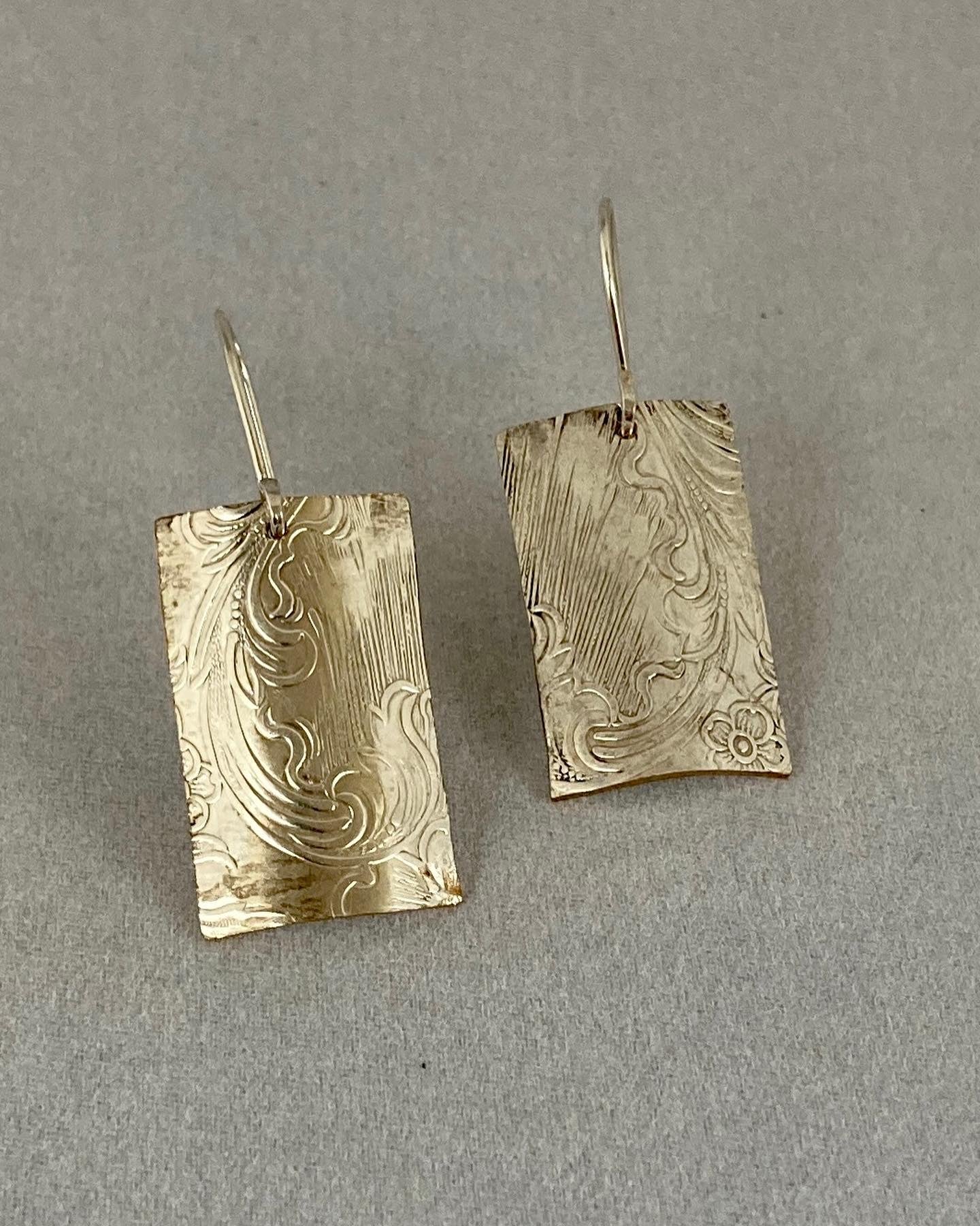 Elegance Dangles: Unique Earrings from an Antique Platter