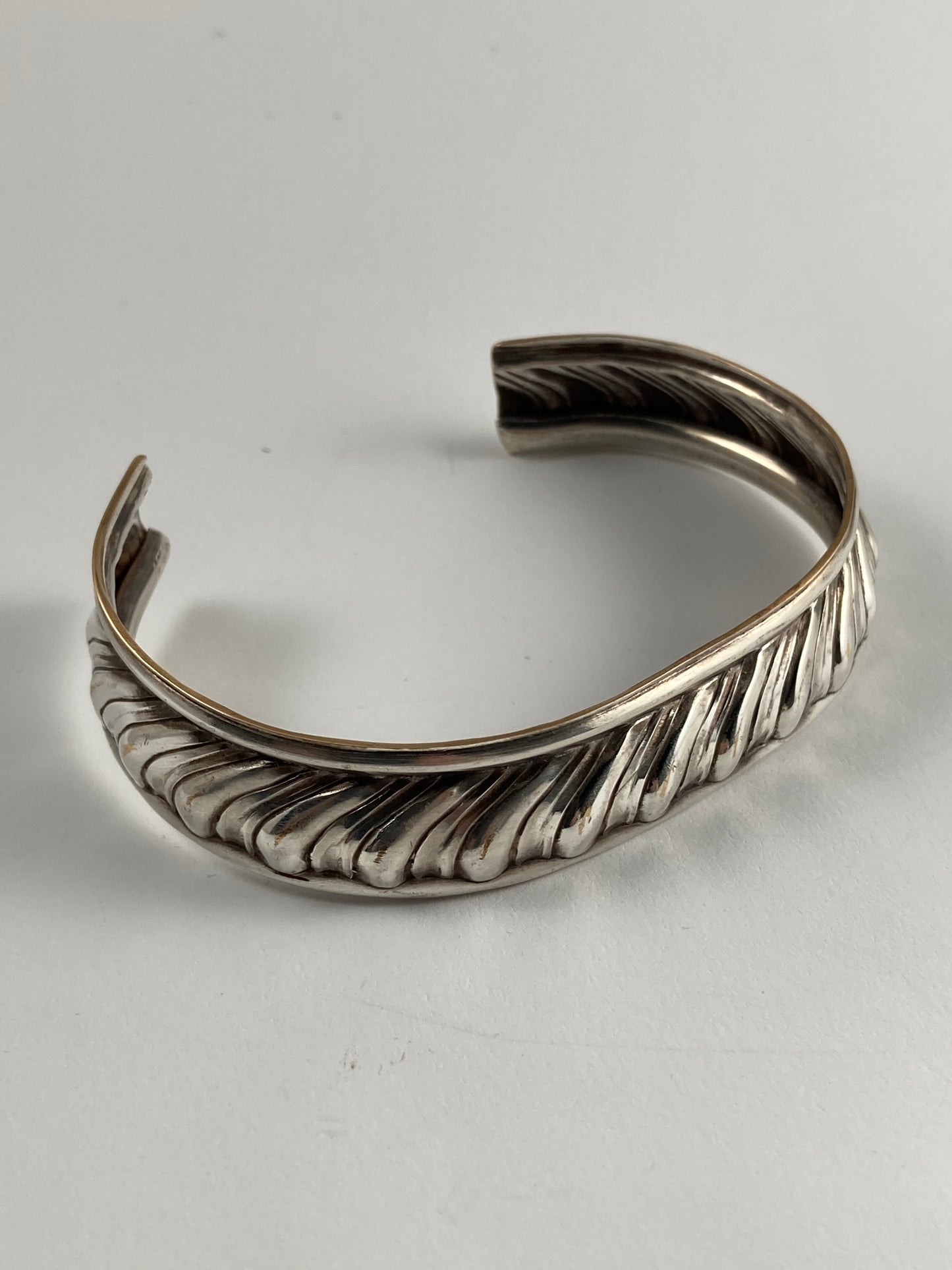 Heirloom Cuff: Sterling Silver Plated Bracelet from Vintage Serving Platter