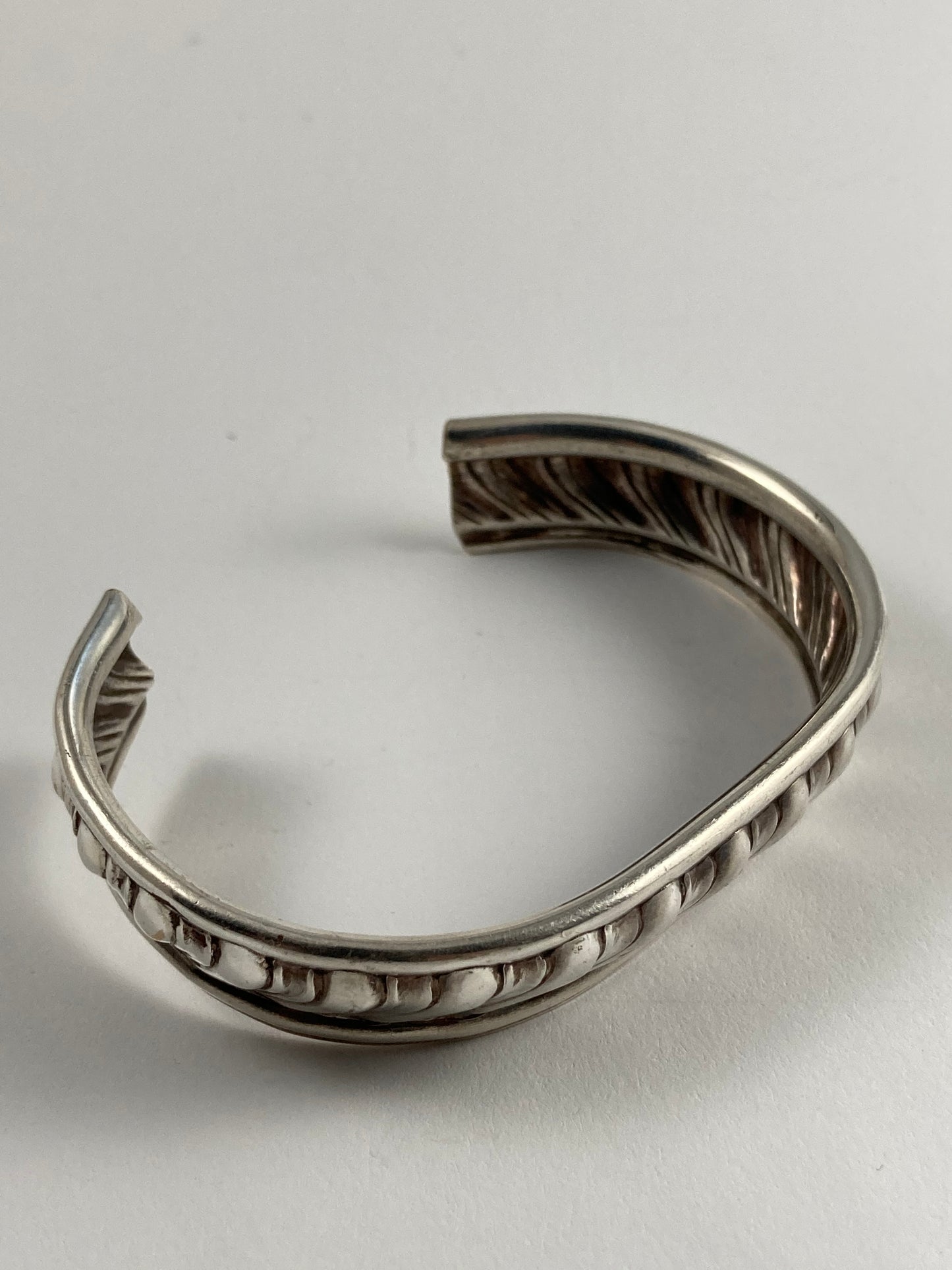 Heirloom Cuff: Sterling Silver Plated Bracelet from Vintage Serving Platter